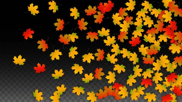 Сентябрьский векторный фон с золотыми опавшими листьями. Вскрытие красной, оранжевой, желтой листвы. Изолированный лист на прозрачном фоне. Яркая Вереница. Подходит для плакатов . — стоковый вектор