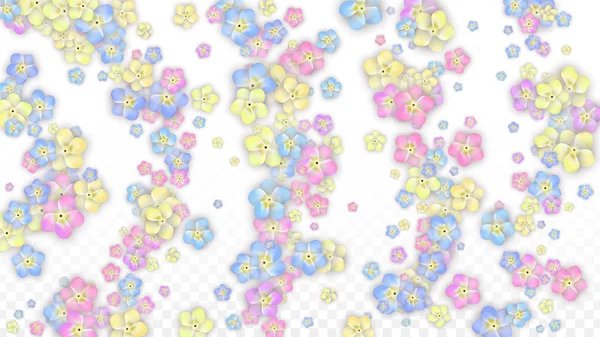 Vector Réaliste Pétales Colorés Tombant Sur Fond Transparent Printemps Fleurs — Image vectorielle
