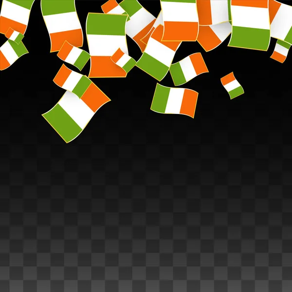 Vektor irischen nationalen Hintergrund. Saint Patrick Day Plakat für Pub Party. 17. März Symbolbild. Flagge Irlands. Wir sind ein Banner über den Tourismus. eire Insel. Keltische Flagge. Touristische Dublinpostkarte. — Stockvektor