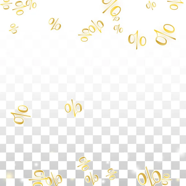 Lyx Vector Gold Procent Sign Confetti på Transparent. Procent såld bakgrund. Affärer, Ekonomi Skriv ut. Rabattillustration. Säljfrämjande affisch. Black Friday Banner. Specialerbjudande Mall. — Stock vektor