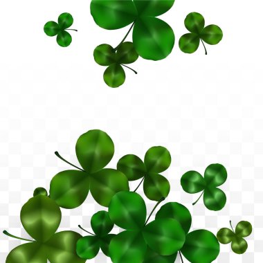Vektör Yonca Yaprağı Saydam Arkaplanda Metin İçin Alan ile izole edildi. Aziz Patrick Günü İllüstrasyonu. İrlanda 'nın Şanslı Yonca Posteri. Pub 'daki konser icadı. Üst Manzara. Başarı Sembolleri.