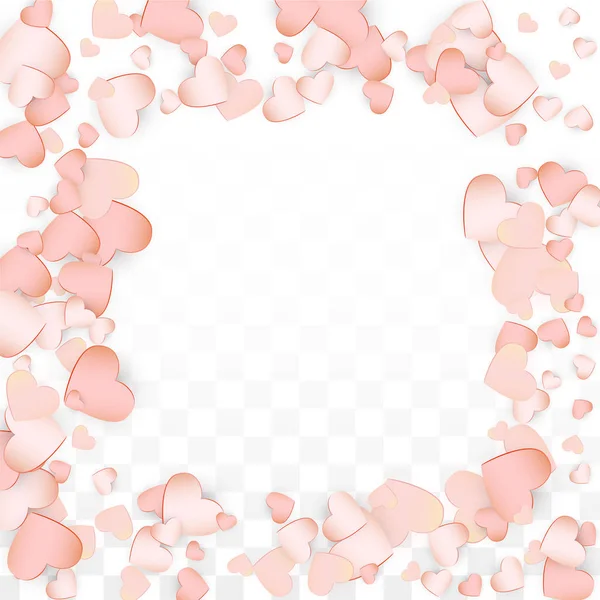 Love Hearts Confetti Falling Background. Padrão do Dia de São Valentim Romântico Espalhados Corações. Ilustração vetorial para cartões, Banners, cartazes, folhetos para casamento, Aniversário, Festa de aniversário, Vendas . —  Vetores de Stock