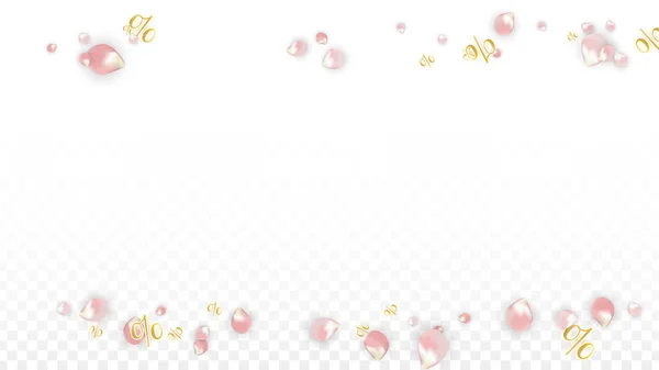 Vektor-Frühjahrs- oder Sommerschlussverkauf Hintergrund mit Blütenblättern und Prozent für Vorlage-Design. gut für spezielle heiße Feiertagsrabatt-Angebot, Black Friday, Mode-Promotion-Aktion. Romantische Sakura-Illustration — Stockvektor