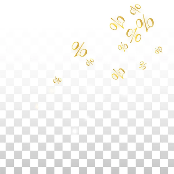 Vector de lujo Porcentaje de oro Confetti signo en transparente. Porcentaje de fondo de venta. Negocios, Economía Imprimir. Ilustración de descuento. Cartel de promoción. Black Friday Banner. Oferta especial Plantilla. — Vector de stock