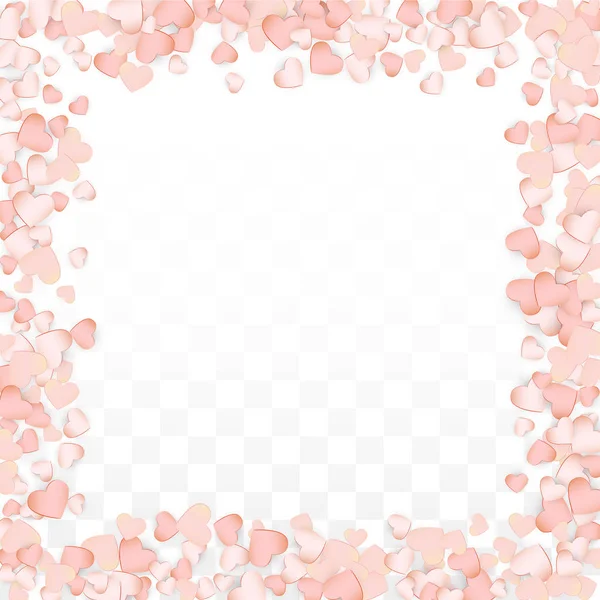 Love Hearts Confetti Falling Background. Saint-Valentin motif Romantique Coeurs éparpillés. Illustration vectorielle pour cartes, bannières, affiches, dépliants pour mariage, anniversaire, fête d'anniversaire, ventes . — Image vectorielle