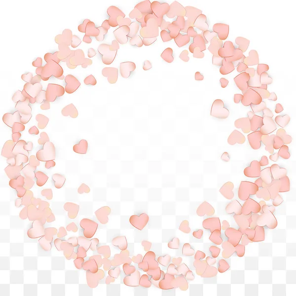 Love Hearts Confetti Falling Background. Modello di Giorno di S. Valentino Cuori Sparsi Romantici. Illustrazione vettoriale per biglietti da visita, striscioni, manifesti, volantini per matrimonio, anniversario, festa di compleanno, vendite . — Vettoriale Stock