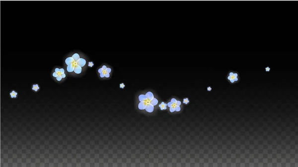 Вектор реалістичні синій падають на прозорий фон квіти. Навесні ілюстрація романтичний квіти. Летить пелюстки. Сакура спа-центр дизайну. Конфетті вишні. Конструктивні елементи для прикраси весілля. — стоковий вектор