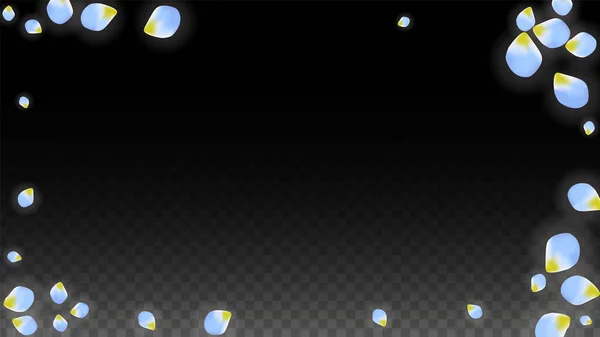 Διάνυσμα ρεαλιστική μπλε πέταλα πέφτουν σε διαφανές φόντο. Άνοιξη λουλούδια ρομαντική εικόνα. Πετώντας πέταλα. Sakura Spa Design. Άνθος κομφετί. — Διανυσματικό Αρχείο