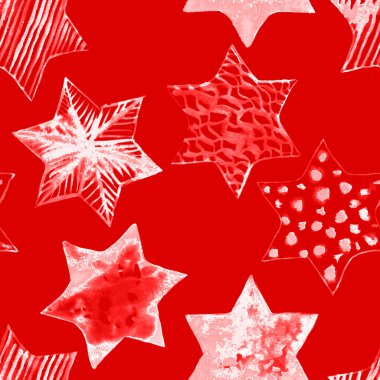 Sorunsuz suluboya yıldız deseni. Sihirli Festival arka plan. Elle çizilmiş Doodle yıldız. Bebek tasarım. Soyut uyum için duvar kağıdı, tekstil, keten, sarma, posterler, kartlar, Banner. Yeni yıl, Doğum günü 