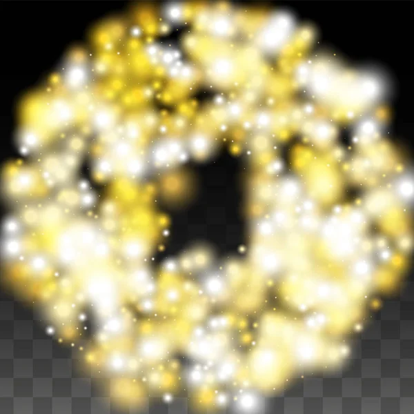 Gold Glitter Vector Texture auf einem Schwarz. Goldenes Glühmuster. Goldene Weihnachten und Neujahr Schnee. Goldene Konfettiexplosion. Sternenstaub. Abstraktes Flimmern Hintergrund mit einem Party-Licht-Design. — Stockvektor