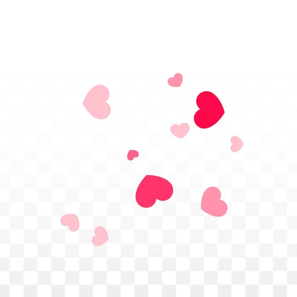 Hearts Confetti Falling Background. Saint-Valentin. Romantique Scattered Hearts Design Element. L'amour. Sweet Moment. Cadeau. Élément mignon de conception pour la vente ou la célébration. — Image vectorielle