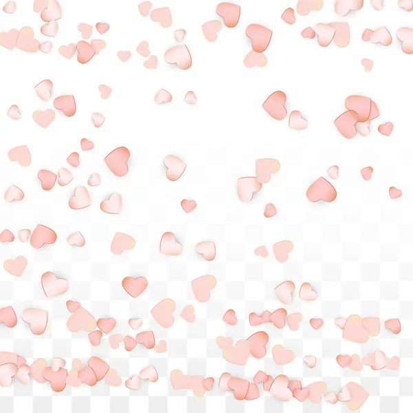 Love Hearts Confetti Falling Background. Padrão do Dia de São Valentim Romântico Espalhados Corações. Ilustração vetorial para cartões, Banners, cartazes, folhetos para casamento, Aniversário, Festa de aniversário, Vendas . — Vetor de Stock