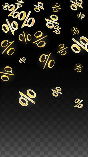 고급 Vector Gold Percentage Sign Confetti on Transparent. 포지션은 후방 수비수이다. 비즈니스, 경제 신문. 예를 무시 한다. 프로모션 포스터. 블랙 프라이데이 배너. 특별 한 제 의. — 스톡 벡터