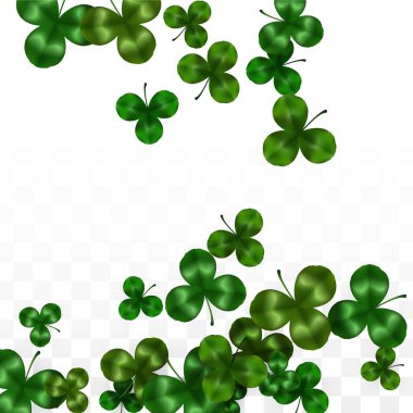 Şeffaf arka plan ile Spac izole vektör yonca yaprağı