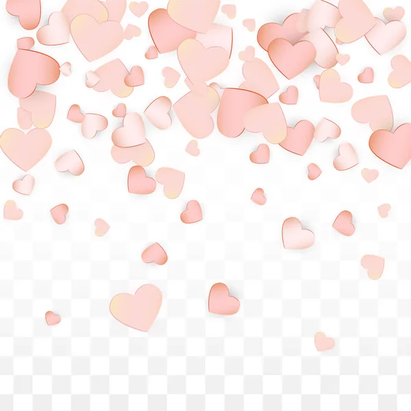 Love Hearts Confetti Falling Background. Saint-Valentin motif Romantique Coeurs éparpillés. Illustration vectorielle pour cartes, bannières, affiches, dépliants pour mariage, anniversaire, fête d'anniversaire, ventes . — Image vectorielle