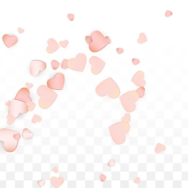 Love Hearts Confetti Falling Background. Modello di Giorno di S. Valentino Cuori Sparsi Romantici. Illustrazione vettoriale per biglietti da visita, striscioni, manifesti, volantini per matrimonio, anniversario, festa di compleanno, vendite . — Vettoriale Stock