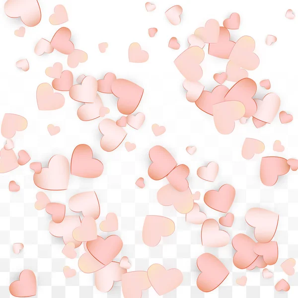 Love Hearts Confetti Falling Background. Dia de São Valentim pat — Vetor de Stock