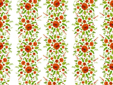 Suluboya çiçek desenleri, narin çiçekler. Kusursuz yaz mevsimi