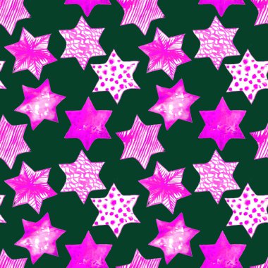 Kusursuz suluboya yıldız deseni. Sihirli Şenlik Arkaplanı. Han!