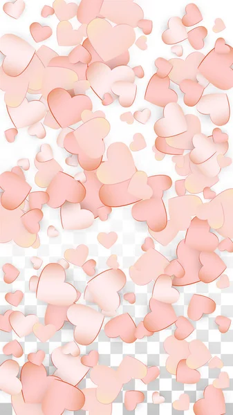 Love Hearts Confetti Falling Background. Padrão do Dia de São Valentim Romântico Espalhados Corações. Ilustração vetorial para cartões, Banners, cartazes, folhetos para casamento, Aniversário, Festa de aniversário, Vendas . —  Vetores de Stock