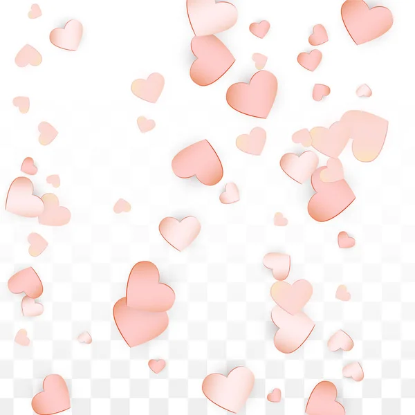 Love Hearts Confetti Falling Background. St. Valentine's Day pattern Romantic Scattered Hearts. Vector Illustration for Cards, Banners, Posters, Flyers for Wedding, Anniversary, Birthday Party, Sales. — Stock Vector