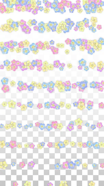 Färgglada Vector realistiska kronblad faller på Transparent bakgrund. Vårens romantiska blommor Illustration. Flygande blomblad. Sakura Spa Design. Blossom konfetti. Designelement för bröllop dekoration. — Stock vektor