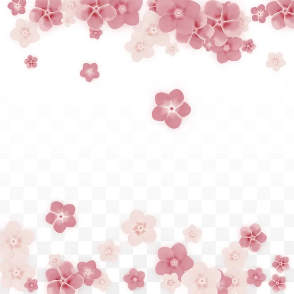 Fleurs roses vectorielles réalistes tombant sur fond transparent. Printemps Fleurs Romantiques Illustration. Flying Petals. Sakura Spa Design. Blossom Confetti. Éléments de conception pour la décoration de mariage . — Image vectorielle