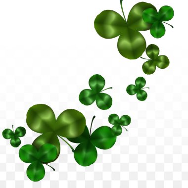 Vektör Yonca Yaprağı Saydam Arkaplanda Metin İçin Alan ile izole edildi. Aziz Patrick Günü İllüstrasyonu. İrlanda 'nın Şanslı Yonca Posteri. Pub 'daki konser icadı. Üst Manzara. Başarı Sembolleri.