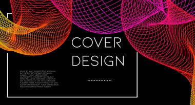 Fütürist soyut vektör arka plan hipster elemanları ile... Parlak degrade geometrik kapak tasarımı. 3D sıvı şekiller, çizgiler kompozisyon. Davetiye şablonları ayarlamak. Müzik Festivali Afiş. Özet satırları.