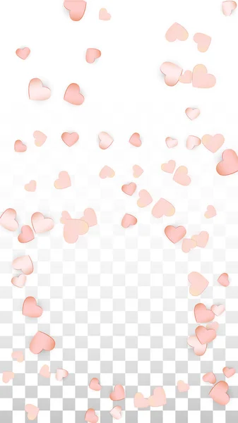 Kärlek hjärtan konfetti falla bakgrund. Hjärtans dag mönster romantisk spridda hjärtan. Vektorillustration för kort, banderoller, affischer, Flyers för bröllop, årsdagen, födelsedagsfest, försäljning. — Stock vektor