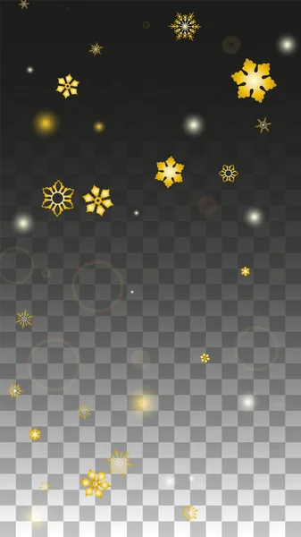 Fond vectoriel de Noël avec flocons de neige tombants en or isolés sur fond transparent. Modèle réaliste d'étincelle de neige. Impression de recouvrement de neige. Winter Sky. Design pour invitation de fête. — Image vectorielle