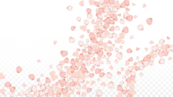 Love Hearts Confetti Falling Background. Padrão do Dia de São Valentim Romântico Espalhados Corações. Ilustração vetorial para cartões, Banners, cartazes, folhetos para casamento, Aniversário, Festa de aniversário, Vendas . —  Vetores de Stock