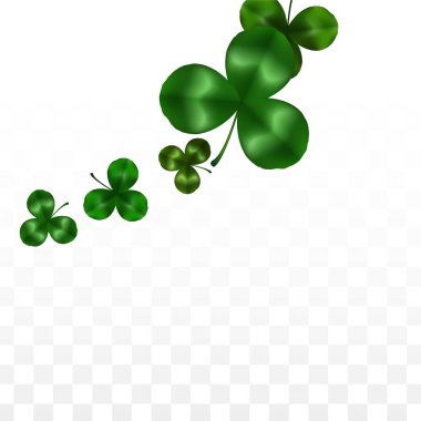 Vektör Yonca Yaprağı Saydam Arkaplanda Metin İçin Alan ile izole edildi. Aziz Patrick Günü İllüstrasyonu. İrlanda 'nın Şanslı Yonca Posteri. Pub 'daki konser icadı. Üst Manzara. Başarı Sembolleri.