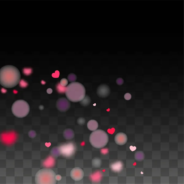 Hearts Confetti Falling Background. Patrón del Día de San Valentín. Elemento de diseño romántico de corazones dispersos. Amor. Momento dulce. Un regalo. Lindo elemento de diseño para ventas o celebración. — Archivo Imágenes Vectoriales