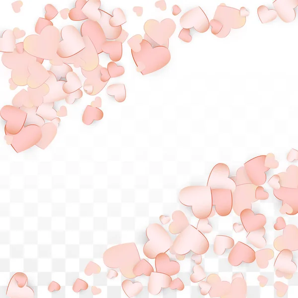 Love Hearts Confetti Falling Background. Saint-Valentin motif Romantique Coeurs éparpillés. Illustration vectorielle pour cartes, bannières, affiches, dépliants pour mariage, anniversaire, fête d'anniversaire, ventes . — Image vectorielle