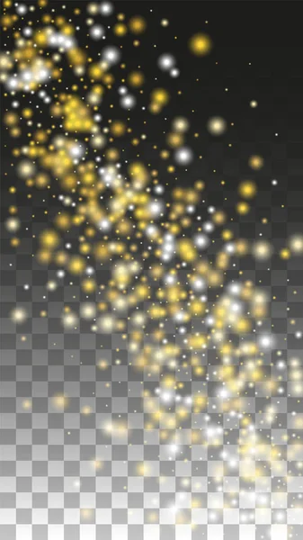 Gold Glitter Vector Texture auf einem Schwarz. Goldenes Glühmuster. Goldene Weihnachten und Neujahr Schnee. Goldene Konfettiexplosion. Sternenstaub. Abstraktes Flimmern Hintergrund mit einem Party-Licht-Design. — Stockvektor