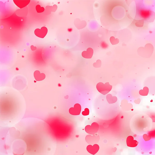 Hearts Confetti Falling Background. Sv. Valentýna vzor. — Stockový vektor