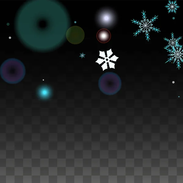 Christmas Vector bakgrund med blå fallande snöflingor isolerad på Transparent bakgrund. Realistisk snö Sparkle mönster. Snöfall Overlay Print. Vinter himlen. Design för inbjudan till julfest. — Stock vektor