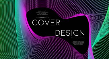 Fütürist soyut vektör arka plan hipster elemanları ile... Parlak degrade geometrik kapak tasarımı. 3D sıvı şekiller, çizgiler kompozisyon. Davetiye şablonları ayarlamak. Müzik Festivali Afiş. Özet satırları.