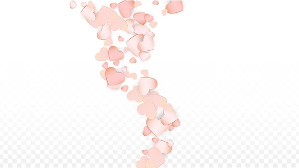 Love Hearts Confetti Falling Background. Modello di Giorno di S. Valentino Cuori Sparsi Romantici. Illustrazione vettoriale per biglietti da visita, striscioni, manifesti, volantini per matrimonio, anniversario, festa di compleanno, vendite . — Vettoriale Stock