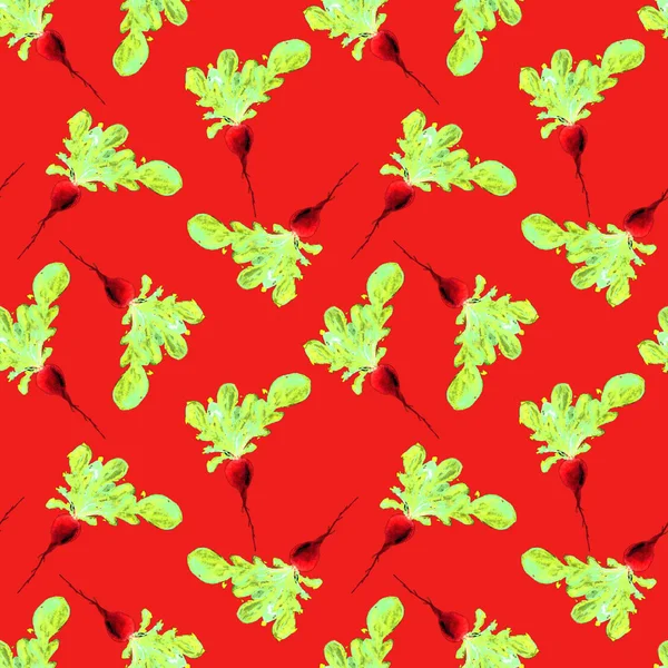 Акварель Веганская Бесшовные Рисованные Овощи Печать Здоровой Пищи Фон Садоводства — стоковое фото