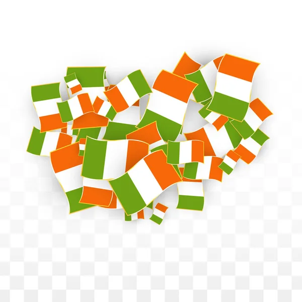 Vektor irischen nationalen Hintergrund. Saint Patrick Day Plakat für Pub Party. 17. März Symbolbild. Flagge Irlands. Wir sind ein Banner über den Tourismus. eire Insel. Keltische Flagge. Touristische Dublinpostkarte. — Stockvektor