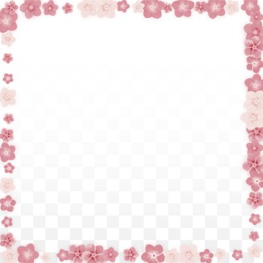 Saydam arka plan üzerine düşen vektör gerçekçi pembe çiçekler. Bahar romantik çiçek illüstrasyon. Uçan yaprakları. Sakura Spa tasarım. Çiçeği konfeti. Düğün dekorasyon için tasarım öğeleri.