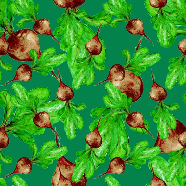 Акварель Веганская Бесшовные Рисованные Овощи Печать Здоровой Пищи Фон Садоводства — стоковое фото