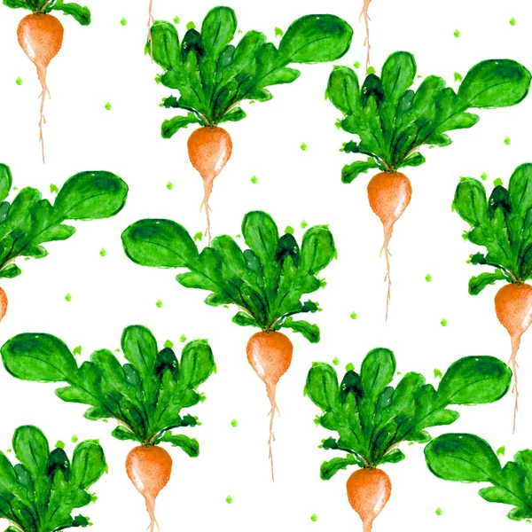 Pola Vegan Warna Air Tangan Tanpa Air Menggambar Sayuran Cetakan — Stok Foto