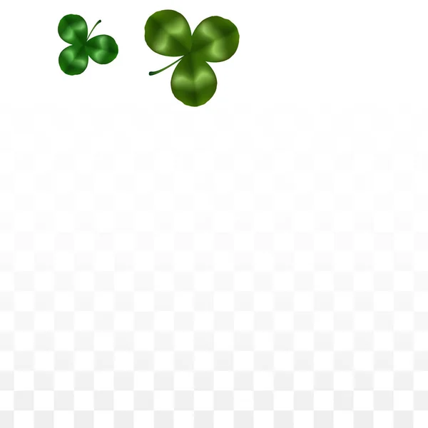 Vector Clover Leaf Isolated on Transparent Background with Space for Text День святого Патрика. Ірландія "Lucky Shamrock Poster". Підготовка концерту в пабі. Вид зверху. Успішні символи. — стоковий вектор