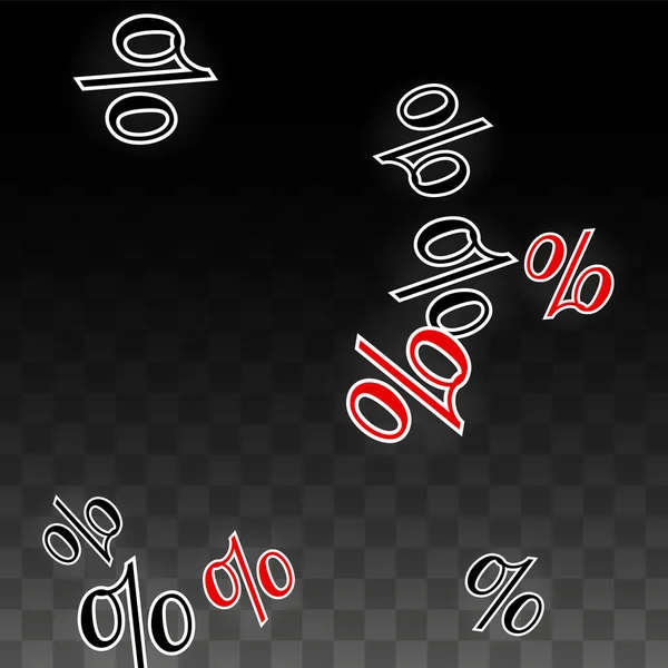 Luxury Vector Gold Percentage Sign Confetti na Transparente. Percentagem de fundo de venda. Business, Economics Print. Ilustração de Desconto. Cartaz de promoção. Black Friday Banner. Oferta especial Modelo. — Vetor de Stock