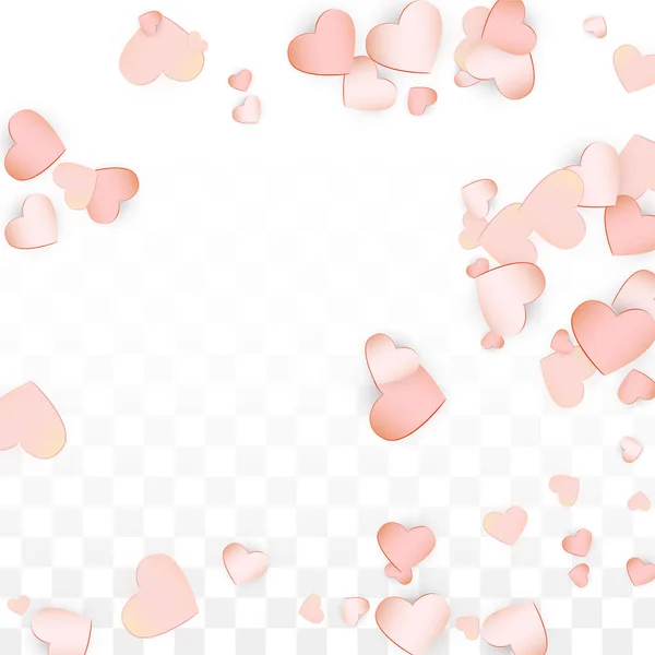 Love Hearts Confetti Falling Background. Modello di Giorno di S. Valentino Cuori Sparsi Romantici. Illustrazione vettoriale per biglietti da visita, striscioni, manifesti, volantini per matrimonio, anniversario, festa di compleanno, vendite . — Vettoriale Stock