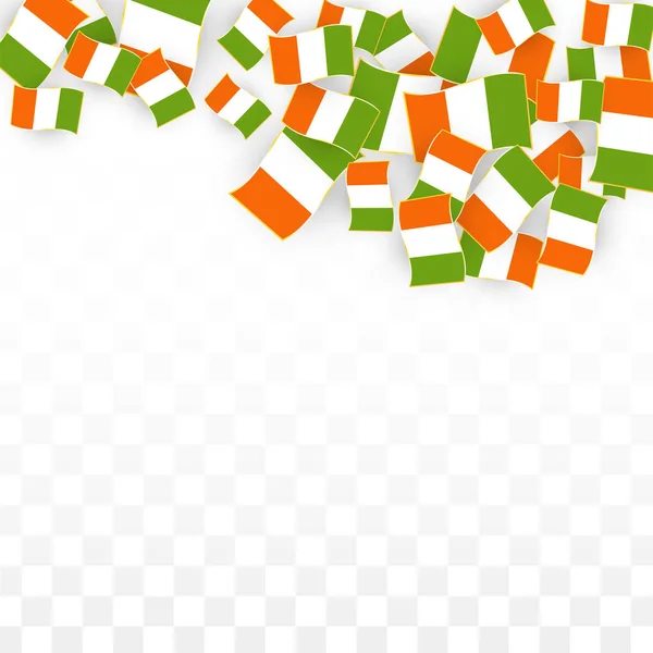 Vector Ierse nationale achtergrond. Sint Patrick Day Poster voor Pub partij. 17 maart symbool de illustratie. Vlag van Ierland. Eire Banner over toerisme. Eire eiland. Keltisch Vlag. Toeristische Dublin Postkaart. — Stockvector