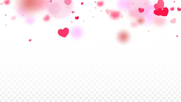 Hearts Confetti Falling Background. Sv. Valentýna. Romantický prvek návrhu roztroušených srdcí. Láska. Dobrý moment. Dárek. Roztomilý prvek designu pro prodej nebo oslavu. — Stockový vektor